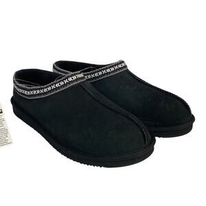 NWT Kirkland Signature Womens 12 Black Shearling Slipper Slip On House Shoes